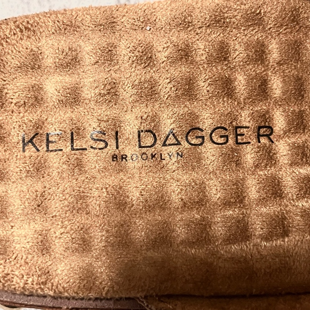 Kelsi Dagger Brown Leather Mules with Fringe - Picture 6 of 6
